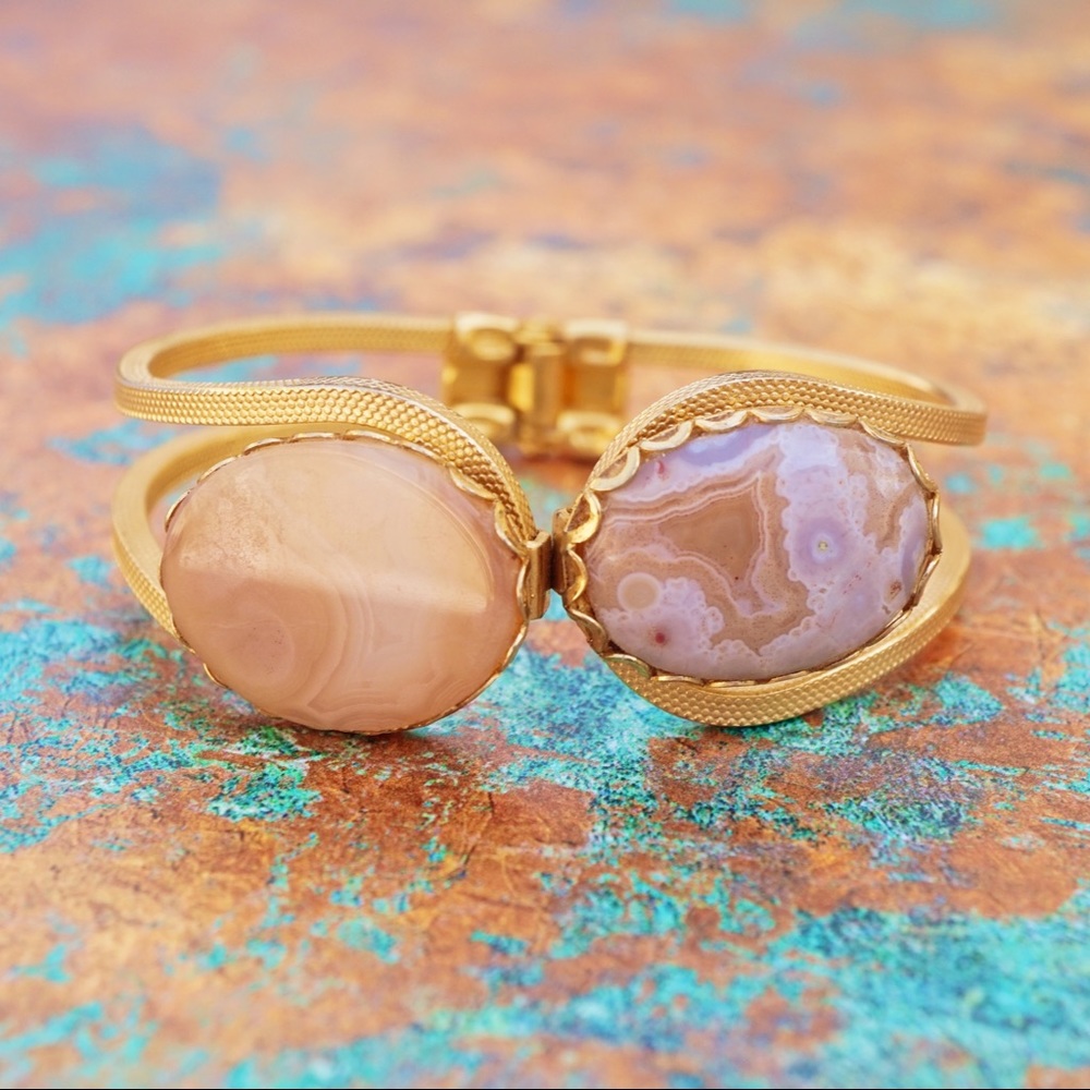 Agate Gemstone Clamper Bracelet